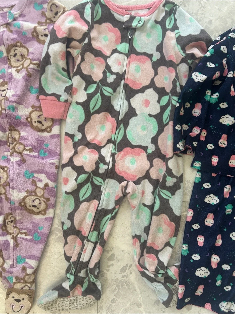 Carter's Girls' Assorted Footed Pajama Set - Purple, Pink, Navy, Mint